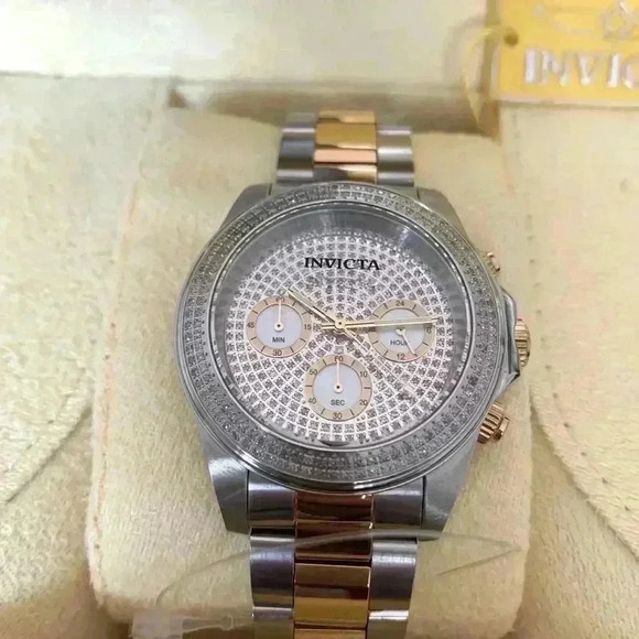 INVICTA SPEEDWAY PAVE DIAMOND, SS/GOLD WATCH  - Picture 3 of 6